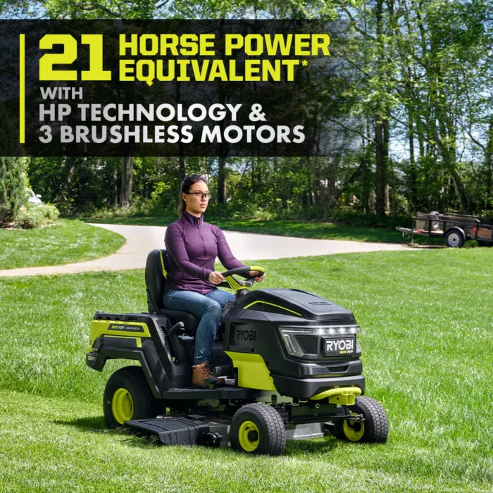 Brushless 80V Hp 46-Inch Cordless Lawn Tractor Battery Powered - Seakundi