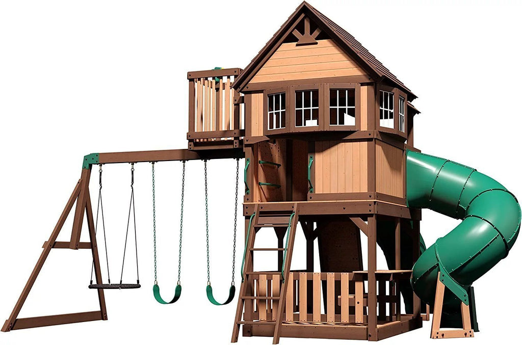 Backyard Discovery Skyfort III Cedar Swing Set w/ Tube Slide – DIY – Bitz & Buttons