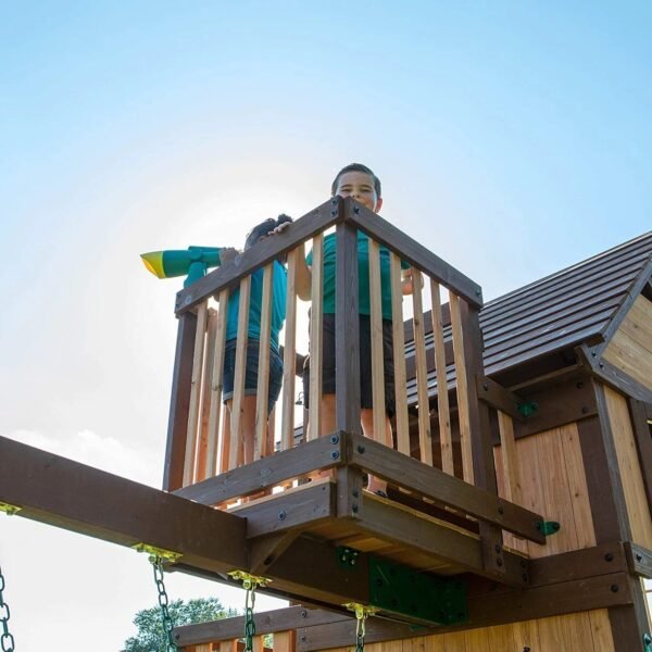 Backyard Discovery Skyfort III Cedar Swing Set w/ Tube Slide – DIY – Bitz & Buttons