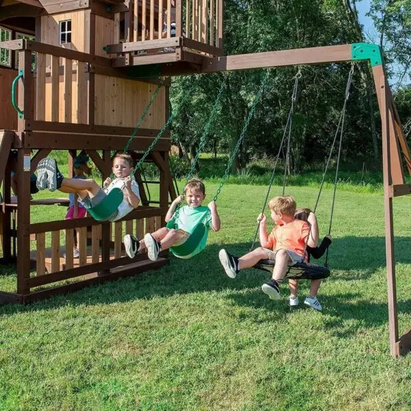 Backyard Discovery Skyfort III Cedar Swing Set w/ Tube Slide – DIY – Bitz & Buttons