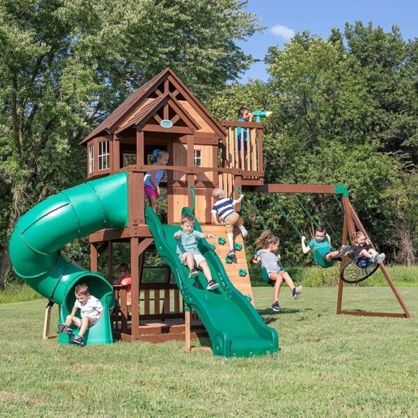 Backyard Discovery Skyfort III Cedar Swing Set w/ Tube Slide – DIY – Bitz & Buttons