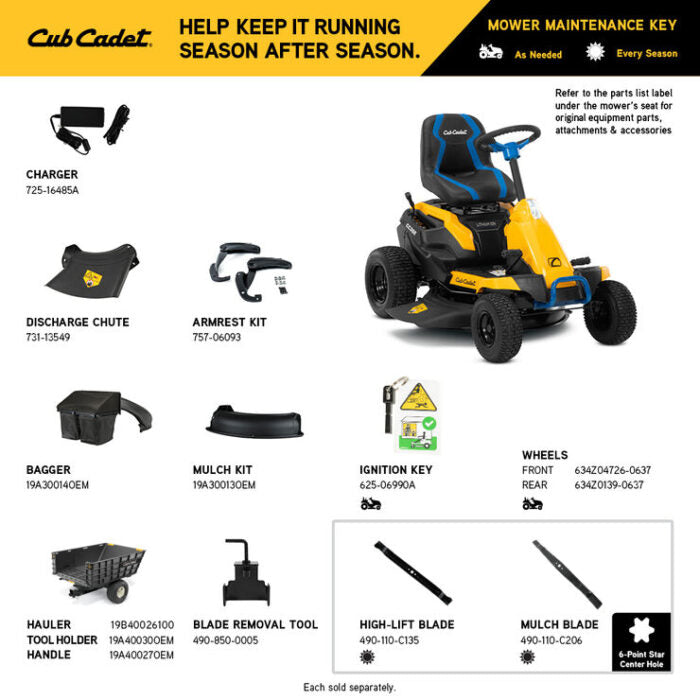 Cub Cadet CC30E 30-in. 56V Riding Lawn Mower Model# 33BA27JDB10 - Seakundi
