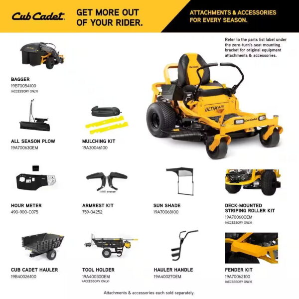 Cub Cadet Ultima 42 in. 21.5 HP V-Twin Kawasaki Engine Dual Hydrostatic Drive Gas Zero Turn Riding Lawn Mower - Seakundi