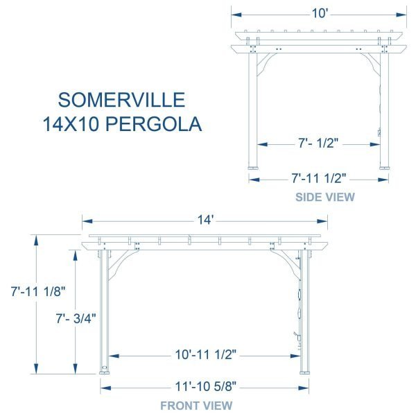 14×10 Somerville Pergola – Barnwood Stain