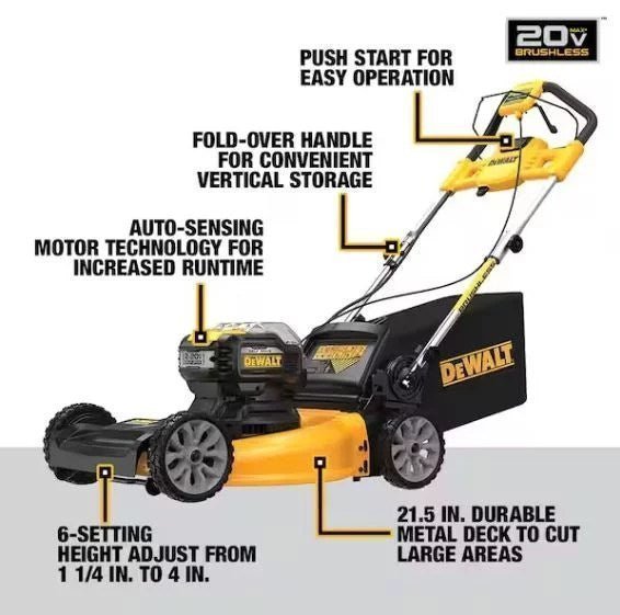 Dewalt 20V MAX 21.5 in Walk Behind Lawn Mower Kit, Hedge Trimmer Kit, String Trimmer & Leaf Blower – Bitz & Buttons